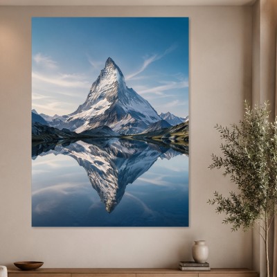 Majestätischer Bergspiegel als Leinwand oder Poster