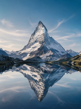 Majestätischer Bergspiegel als Leinwand oder Poster