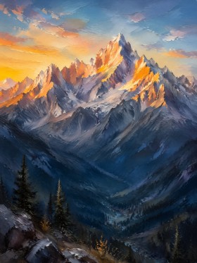 Majestätisches Bergpanorama als Leinwand oder Kunstdruck