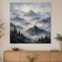 Nebelige Berglandschaft als Kunstdruck und Wandbild