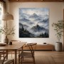 Nebelige Berglandschaft als Kunstdruck und Wandbild