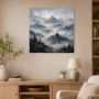 Nebelige Berglandschaft als Kunstdruck und Wandbild