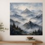 Nebelige Berglandschaft als Kunstdruck und Wandbild