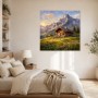 Almhütte vor Bergen, Wandbild oder Leinwand für alpine Wohnräume