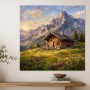 Almhütte vor Bergen, Wandbild oder Leinwand für alpine Wohnräume