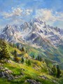 Alpine Berglandschaft als Wandbild oder Leinwandbild mit leuchtender Weite