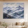 Berglandschaft im Nebel, Wandbild oder Leinwand für ruhige Räume