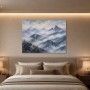 Berglandschaft im Nebel, Wandbild oder Leinwand für ruhige Räume