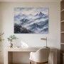 Berglandschaft im Nebel, Wandbild oder Leinwand für ruhige Räume