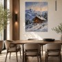 Verschneite Berghütte als Wandbild oder Kunstdruck