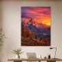 Sonnenaufgang in den Alpen als Leinwand oder Poster