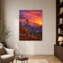 Sonnenaufgang in den Alpen als Leinwand oder Poster