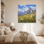 Berglandschaft mit Blumenwiese, Leinwandbild oder Kunstdruck