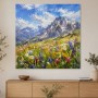 Alpine Bergwiese mit Blumen als Wandbild oder Leinwandbild