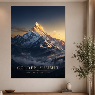 Goldene Bergspitze als Leinwand oder Poster für stilvolle Räume