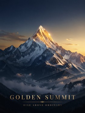 Goldene Bergspitze als Leinwand oder Poster für stilvolle Räume