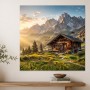 Alpine Hütte im Morgenlicht als Wandbild oder Poster