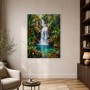 Tropischer Wasserfall als Leinwand oder Poster für natürliche Raumakzente