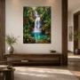 Tropischer Wasserfall als Leinwand oder Poster für natürliche Raumakzente