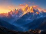 Leinwand oder Poster mit majestätischer Berglandschaft im Morgenlicht