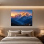 Leinwand oder Poster mit majestätischer Berglandschaft im Morgenlicht