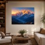 Leinwand oder Poster mit majestätischer Berglandschaft im Morgenlicht