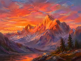 Leuchtende Berglandschaft als Wandbild oder Kunstdruck Leuchtende Berglandschaft als Wandbild oder Kunstdruck