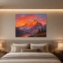 Leuchtende Berglandschaft als Wandbild oder Kunstdruck