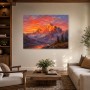 Leuchtende Berglandschaft als Wandbild oder Kunstdruck