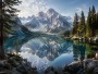 Alpensee mit Gipfeln, Leinwand oder Fine Art Print