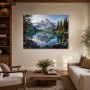 Alpensee mit Gipfeln, Leinwand oder Fine Art Print