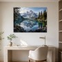 Alpensee mit Gipfeln, Leinwand oder Fine Art Print