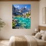 Kristallklarer Bergsee als Leinwand oder Poster für moderne Wohnräume