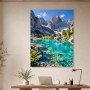Kristallklarer Bergsee als Leinwand oder Poster für moderne Wohnräume