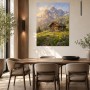Alpenhütte im Morgenlicht als Leinwand oder Poster