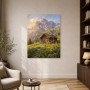 Alpenhütte im Morgenlicht als Leinwand oder Poster