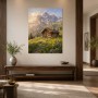 Alpenhütte im Morgenlicht als Leinwand oder Poster