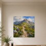 Bergpfad im Hochgebirge als Wandbild oder Kunstdruck