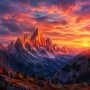 Alpenpanorama im Sonnenuntergang als Wandbild oder Kunstdruck