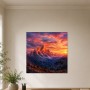 Alpenpanorama im Sonnenuntergang als Wandbild oder Kunstdruck
