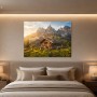 Alpine Hütte im Morgenlicht, Wandbild oder Leinwandbild