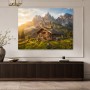 Alpine Hütte im Morgenlicht, Wandbild oder Leinwandbild