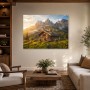 Alpine Hütte im Morgenlicht, Wandbild oder Leinwandbild