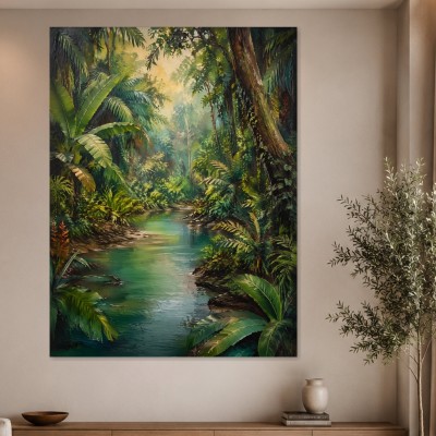 Tropischer Dschungelfluss als Wandbild oder Leinwandbild