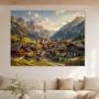Alpines Dorfpanorama als Leinwandbild oder Poster