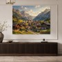 Alpines Dorfpanorama als Leinwandbild oder Poster