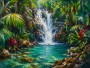 Tropischer Wasserfall als Wandbild oder Leinwandbild
