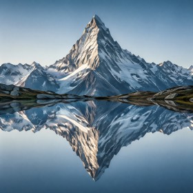 Majestätischer Bergsee in Ruhe, Leinwandbild oder Fine Art Print