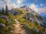Bergpfad im Licht, Wandbild oder Leinwandbild für alpine Räume