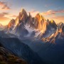 Alpine Gipfel im Morgenlicht als Wandbild oder Leinwandbild